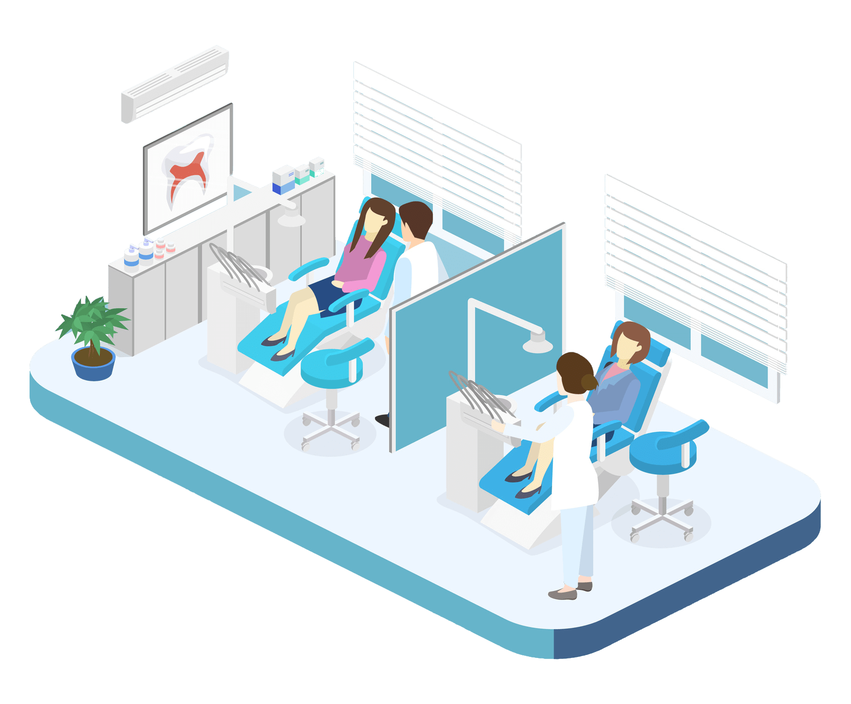 Antioch, CA Interior Dentist Office isometric image